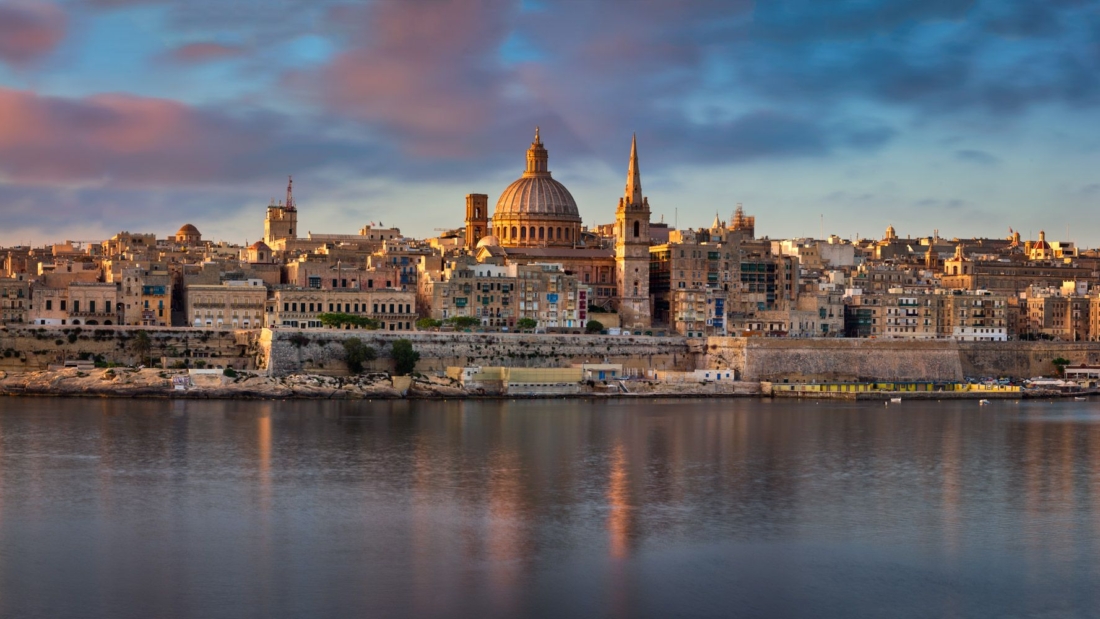 Panorama of Valletta Skyline in the Morning, Malta