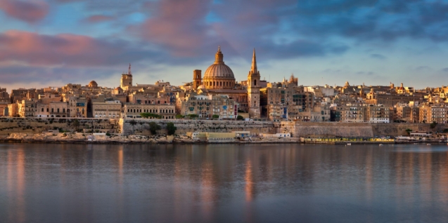 Panorama of Valletta Skyline in the Morning, Malta